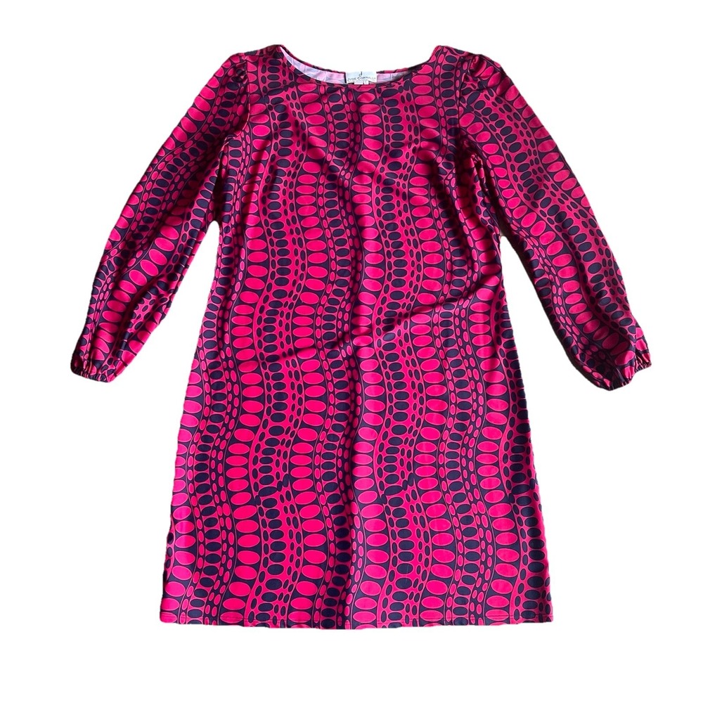 Jude Connally Chloe Ponte Dress Medium Pink Circle Design Cloth Pleated Waist